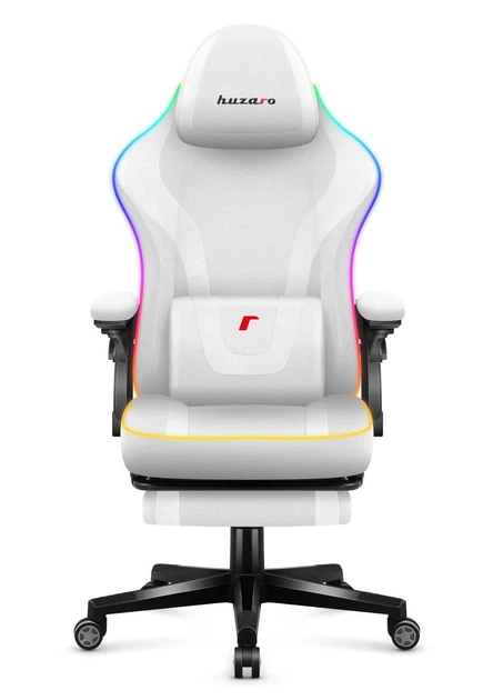 Компютерне геймерське крісло HUZARO Force 4.6 White LED RGB тканина - зображення 7