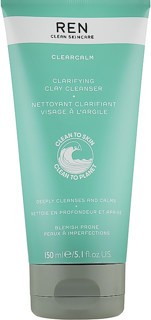 Гель для обличчя Ren Clearcalm Clarifying Clay очищувальний 150 мл (5056264707464) - зображення 1