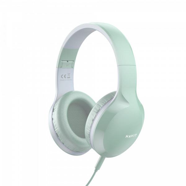Наушники проводные накладные HAVIT HV-H100d Green с микрофоном - Фото 1 Наушники проводные накладные HAVIT HV-H100d Green с микрофоном - изображение 1