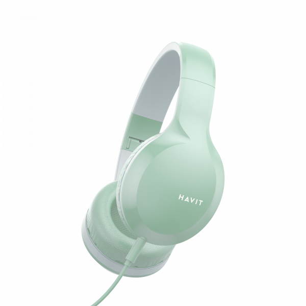 Наушники проводные накладные HAVIT HV-H100d Green с микрофоном - Фото 3 Наушники проводные накладные HAVIT HV-H100d Green с микрофоном - изображение 3