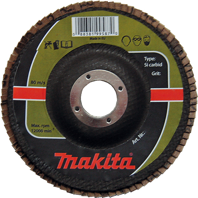 Пелюстковий шліфувальний диск Makita P-65383 (150х22.23 мм, К60) карбід кремнію (30415) - зображення 1