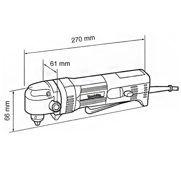 Угловая дрель Makita DA3010F (450Вт, 10мм) с ключевым патроном (4414) - изображение 13