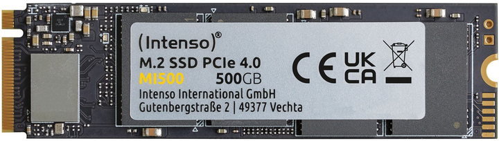 Dysk SSD Intenso MI500 500GB M.2 NVMe PCI Express 4.0 x4 3D NAND TLC (3836450) - obraz 2