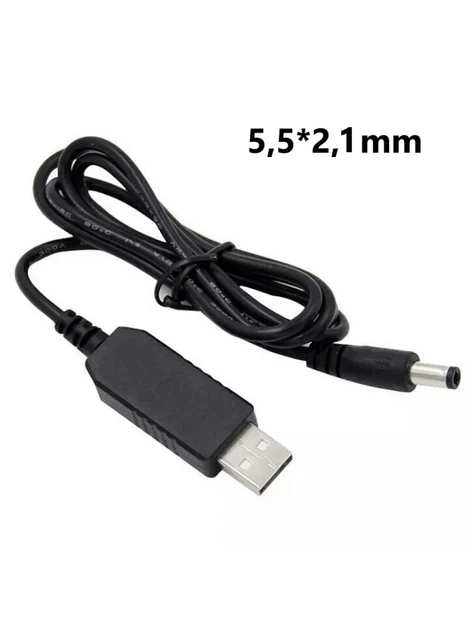 Кабель для роутера USB-A Foxconn конвертор 5В на 12В DC Роутер від павербанку | 1м - зображення 3