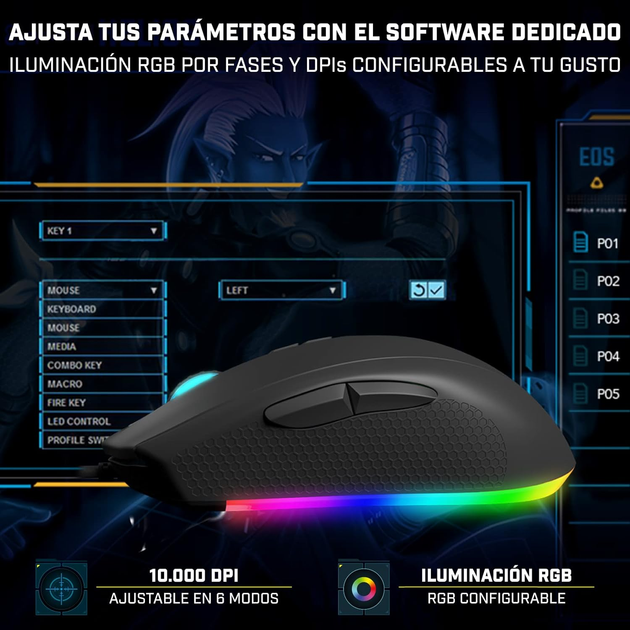 Игровая мышь NEWSKILL Helios Professional Black Factory Recertified g6 - изображение 4