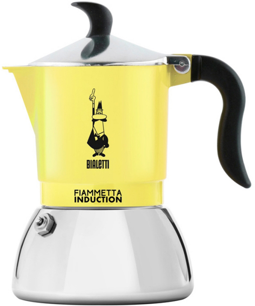 Гейзерная кофеварка Bialetti Fiammetta Induction Желтая 110 мл ...