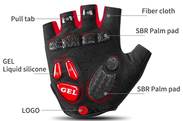 Велорукавички Rockbros з гелевими вставками S169BR XXL (7016802869410) - зображення 5