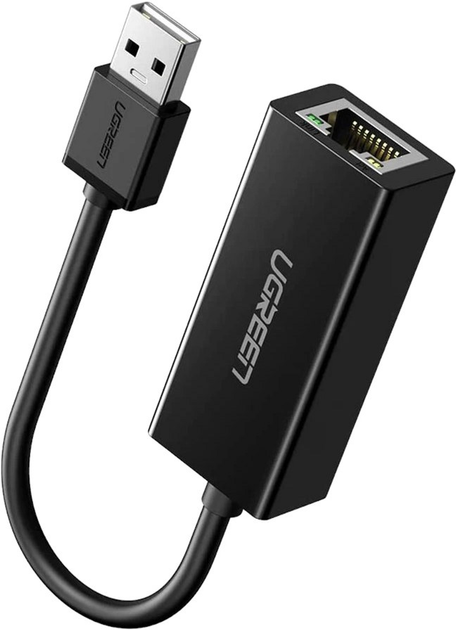 Adapter sieciowy Ugreen Ethernet RJ-45 - USB 2.0 Black (6957303801985) - obraz 2