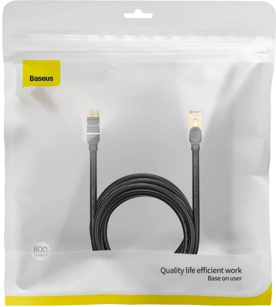Patchcord Baseus Cat 6 UTP 8 m Black (WKJS010601) - obraz 7