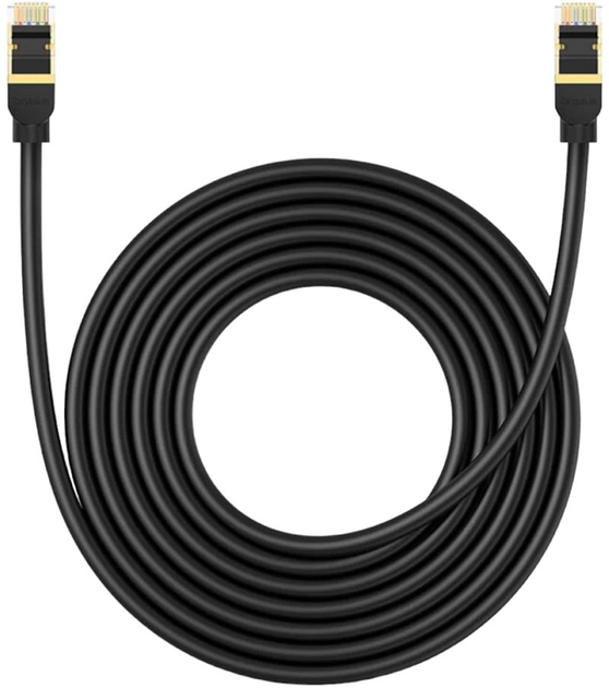 Patchcord Baseus Cat 8 SFTP 5 m Black (B0013320A111-05) - obraz 1