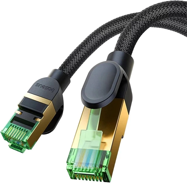 Patchcord Baseus Cat 8 SFTP 3 m Black (B0013320C111-04) - obraz 4