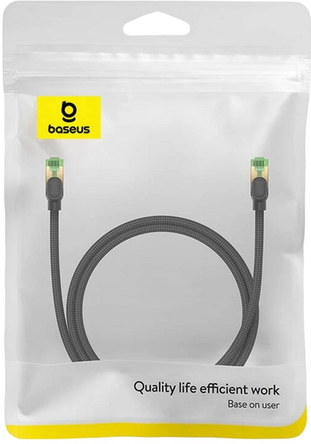 Patchcord Baseus Cat 8 SFTP 1 m Black (B0013320C111-01) - obraz 7