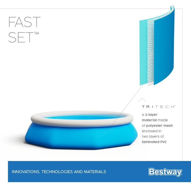 Каркасний басейн Bestway Fast Set 305 x 76 см 3800 л Blue (6942138951264) - зображення 4
