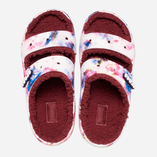 Klapki damskie z futerkiem Crocs Classic Cozzzy Tie Dye Graphic CR208118 37-38 (M5/W7) 23 cm Wielokolorowe (196265166862) - obraz 4