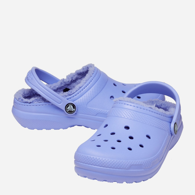 Chodaki dziecięce dla dziewczynki ocieplane Crocs Classic Fuzz-Lined Casual CR207009 24-25 (C8) 15.5 cm Lawendowe (196265146802) - obraz 2