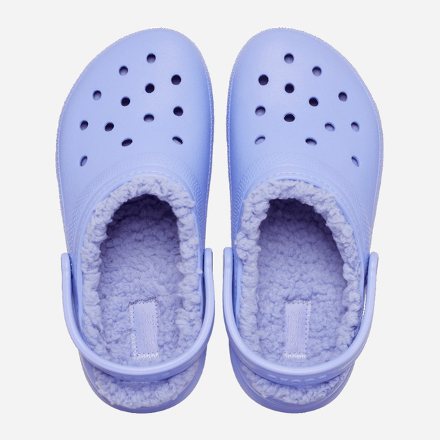 Дитячі крокси-сабо утеплені для дівчинки Crocs Classic Fuzz-Lined Casual CR207009 25-26 (C9) 16 см Лавандові (196265146819) - зображення 4