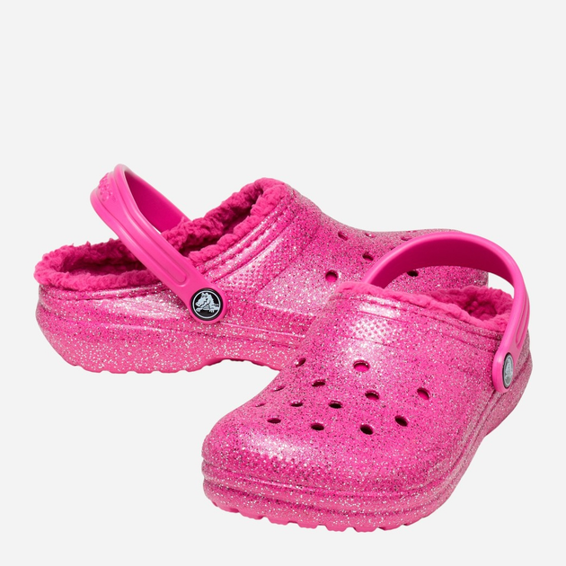 Дитячі крокси для дівчинки Crocs Classic Lined Glitter CR207463 23-24 (C7) 14.5 см Темно-рожеві (196265137923) - зображення 2