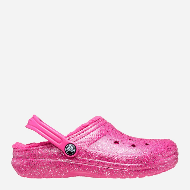 Chodaki dziecięce dla dziewczynki ocieplane Crocs Classic Lined Glitter CR207463 24-25 (C8) 15.5 cm Ciemnoróżowe (196265137930) - obraz 1