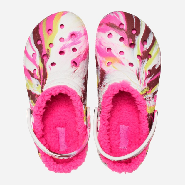 Дитячі крокси-сабо утеплені для дівчинки Crocs Classic Lined Marbled CR207778 24-25 (C8) 15.5 см Різнокольорове (196265141098) - зображення 4