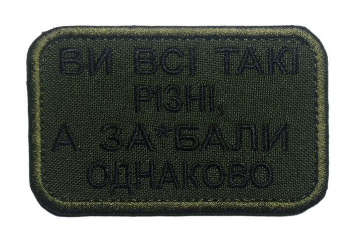 Шеврон на липучках Ви всі такі різні ВСУ (ЗСУ) 1100009 15612 5х8 см - изображение 1