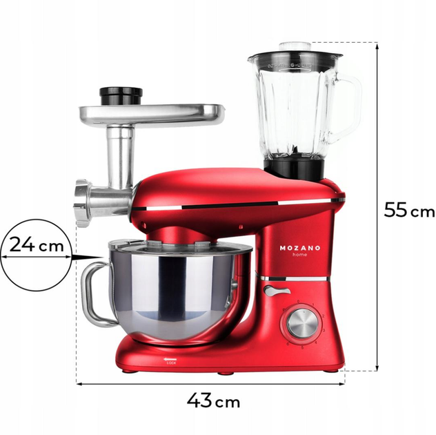 Кухонний комбайн Mozano Kitchen Assistant 2300 Вт AGD/ROB/02#CZERWONY - изображение 5