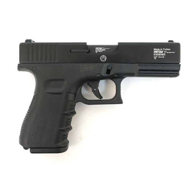 Стартовый шумовой пистолет RETAY G17 black Glok 17 + 50 шт холостых патронов (9 mm) - изображение 2