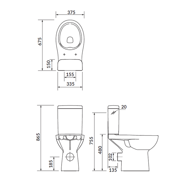 Унитаз-компакт CERSANIT Etiuda New CleanOn 593 011 3/6 с бачком без сиденья K100-387 - изображение 5