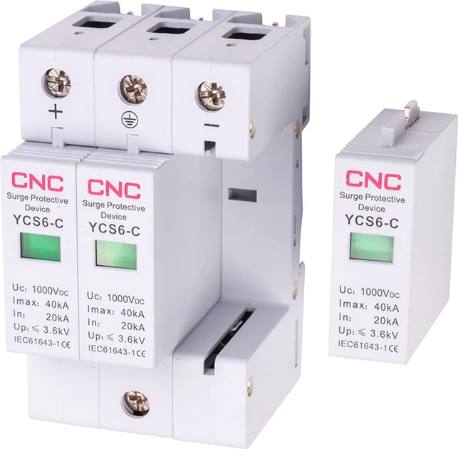 Обмежувач імпульсних перенапруг CNC YCS6/3P-C 20-40KA DC1000V DC (NV821747) - зображення 4