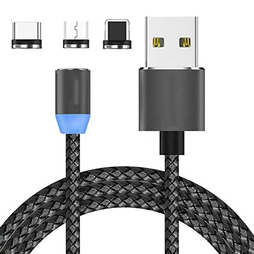 Магнитный кабель X-Cable 3в1 (Type-C, Micro USB, Lighting) / Круглый 360 градусов / Черный - Фото 2 Магнитный кабель X-Cable 3в1 (Type-C, Micro USB, Lighting) / Круглый 360 градусов / Черный - изображение 2
