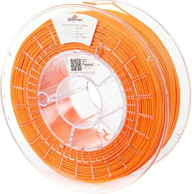 Filament do drukarek 3D Spectrum PET-G Matt 1.75 mm 1000 g Pomarańczowy Lew (5903175653284) - obraz 1