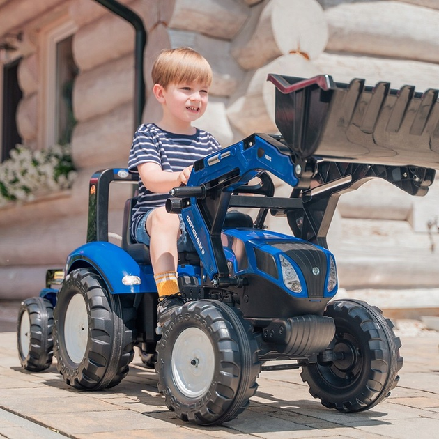 Falk traktor na pedały dla dzieci z przyczepą i przednią łyżką Niebieski (3016203090134) - obraz 4