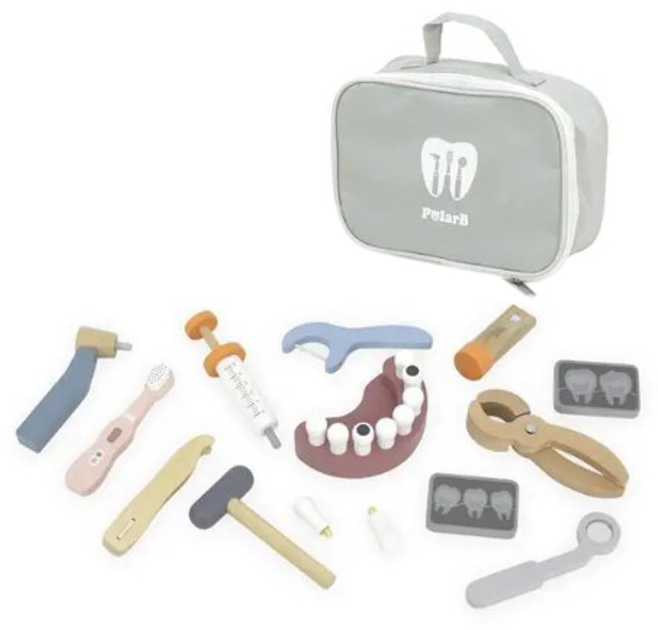 Drewniany zestaw do zabawy Viga Toys PolarB Dentysta 13 elementów (6971608442025) - obraz 1