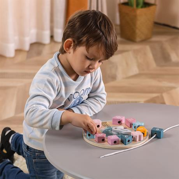 Дерев'яний сортер-шнурівка Viga Toys PolarB Годинник (6971608440533) - зображення 7