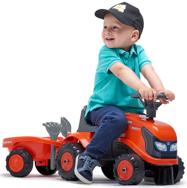 Дитячий трактор-каталка Falk 260C Kubota з причепом Жовтогарячий (3016200026037) - зображення 4