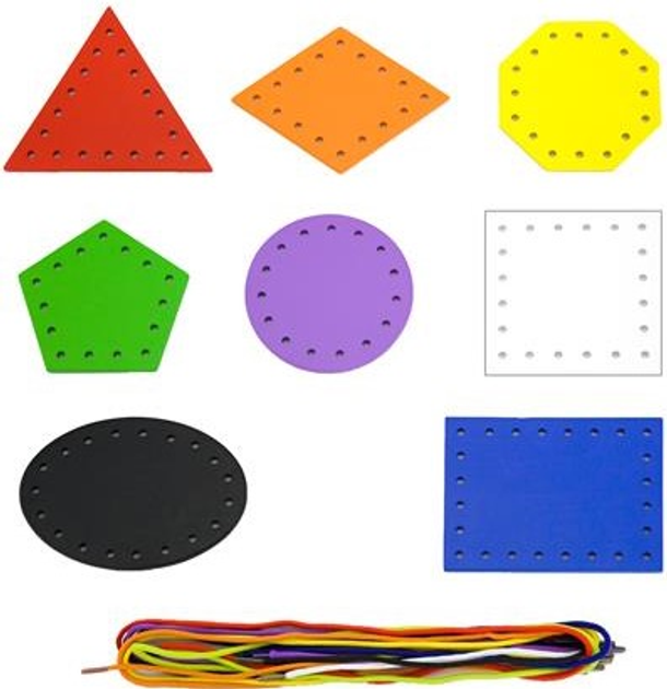 Drewniane sznurowanie Viga Toys Geometryczne kształty (6934510505387) - obraz 3