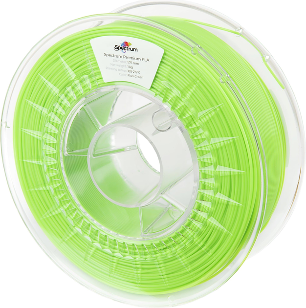 Filament do drukarek 3D Spectrum Premium PLA 1.75 mm 1000 g Fluorescencyjny zielony (5903175657176) - obraz 1