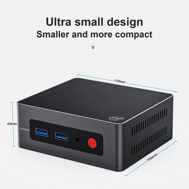 Мини ПК Kuyia Alixo Intel Celeron J4125 RAM 8GB SSD 128GB Windows 11 - изображение 5