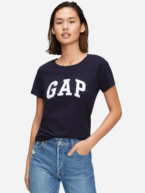 T-shirt damski basic GAP 268820-00 XS Granatowy (1200022714575) - obraz 1