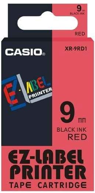 Стрічка для етикеток Casio XR-9RD1 9 мм x 8 м Red/Black - зображення 1