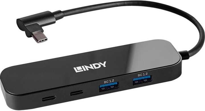 USB-хаб Lindy 4 Port USB 3.2 Gen 2 Type-C Hub Black (4002888433341) - зображення 1