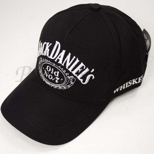 Кепка брендова вишивка з регулюванням бейсболка універсальна котонова Jack Daniels Bth24806 L / 57-58 Чорний-білий