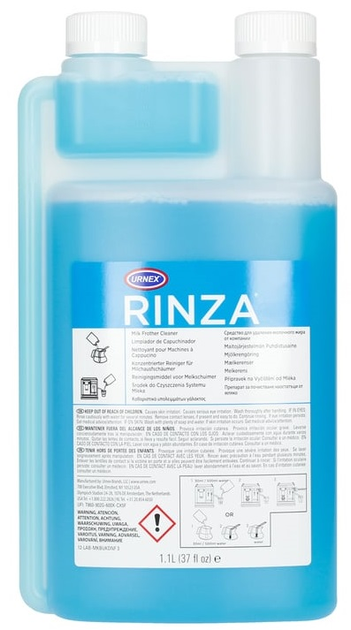 Рідина для очищення піноутворювача Urnex Rinza з мірною чашкою 1.1 л (1001000036) - зображення 1