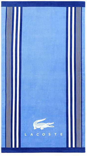 Акція на Рушник бавовняний Lacoste Home Cotton Beach Towel Пляжний 180х90 см Oki Striped від Rozetka