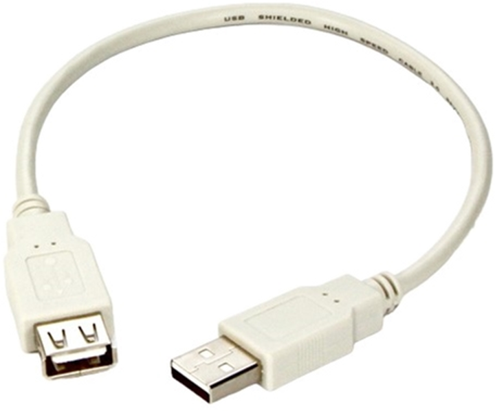 Kabel Logo 2.0 USB Type-A - USB Type-A M/F 0.3 m Biały (8590274406100) - obraz 2