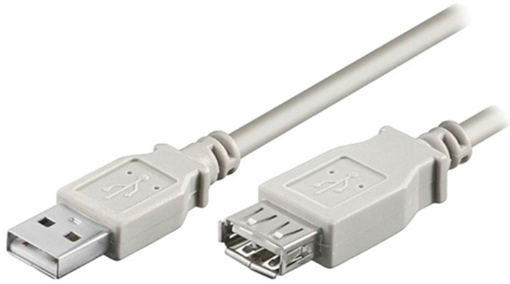 Кабель Logo KU050AC20L 2.0 USB Type-A - USB Type-A M/F 5 м Сірий (8590274158528) - зображення 1