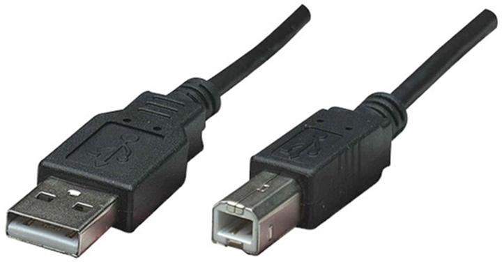 Kabel Logo 2.0 USB Type-A - USB Type-B M/M 3 m Czarny (8590274170599) - obraz 1