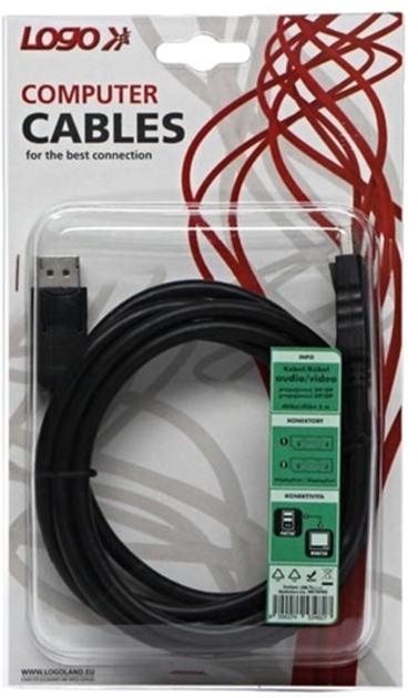 Kabel Logo Video DisplayPort - DisplayPort M/M 2 m Czarny (8590274534827) - obraz 5