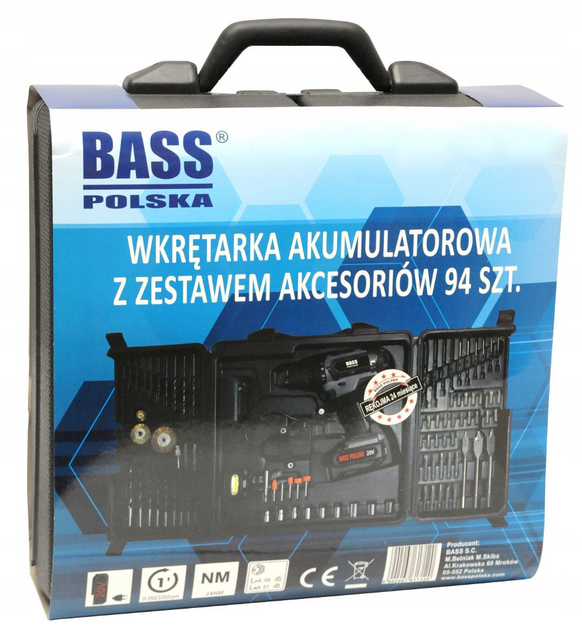 Акумуляторний дриль-шуруповерт з набором аксесуарів Bass Polska 5317 20 В (5902067621431) - зображення 6