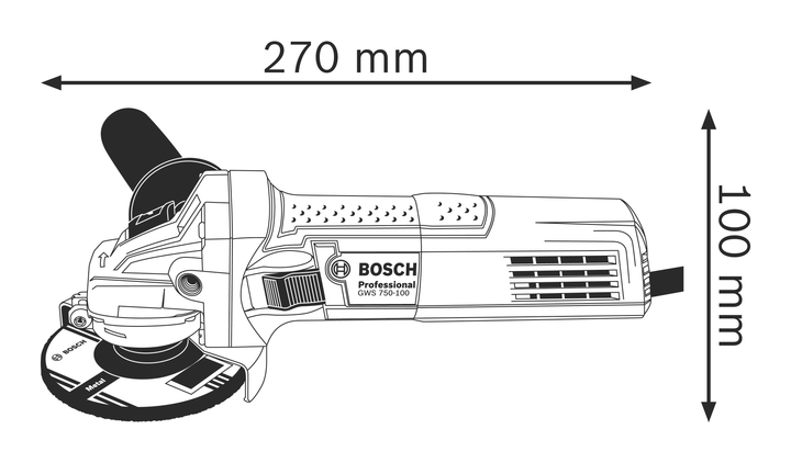 Набір Кутова шліфувальна машина Bosch Professional GWS 750 S, 750Вт, 125мм диск, регулятор швидкості (0601394121) + Акумуляторний дриль-шурупокрут Bosch GSR 120-LI + 2 акб 2.0 Ah + ЗУ + Набір біт 11 шт. + Набір свердл 12 шт. (06019G8002) - зображення 5