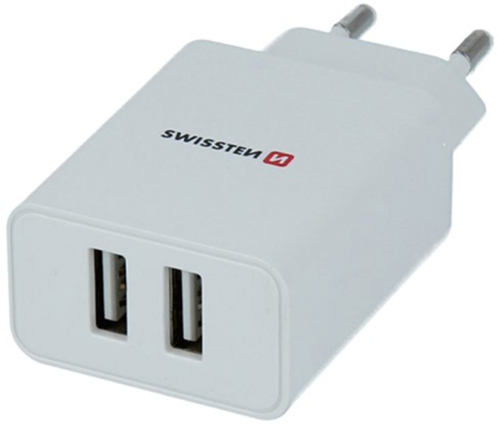 Зарядний пристрій Swissten Smart IC 10W 2 x USB-A + кабель Lightning Mfi Grey (22057000) - зображення 2